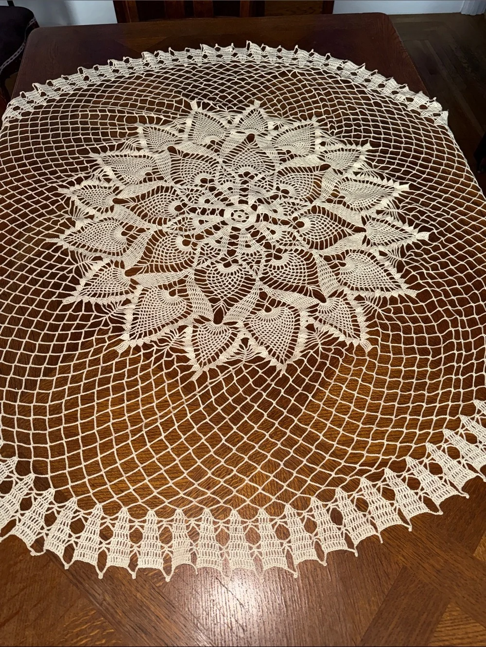 Antique lace table topper